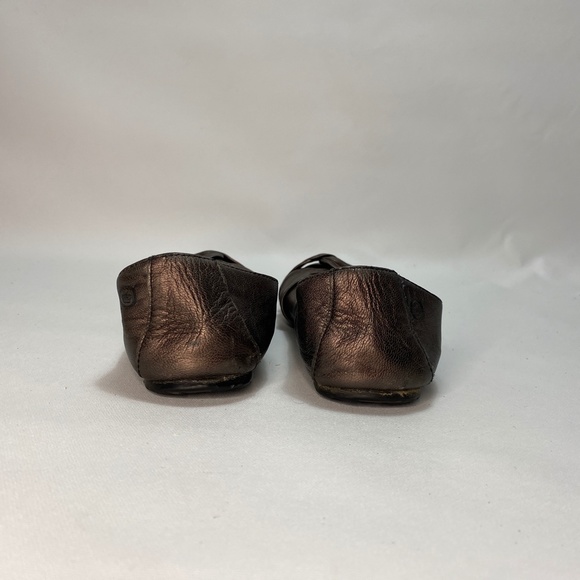 Born Womens Metallic Brown Leather Shoes Ballet Flats Casual Comfort Slip-On 8 - Picture 6 of 9